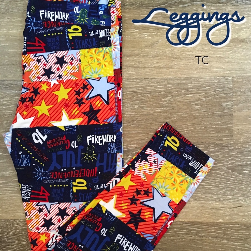 Lularoe 4th of July Adult TC Leggings